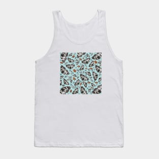 Butterflies and flowers. blue. white. red. butterfly. Tank Top